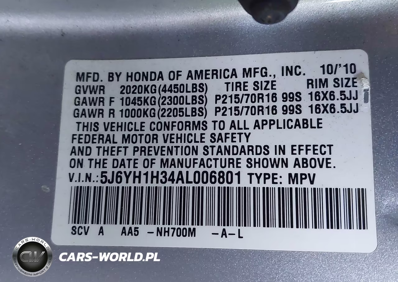 2010 Honda Element Lx VIN:5J6YH1H34AL006801 - 9