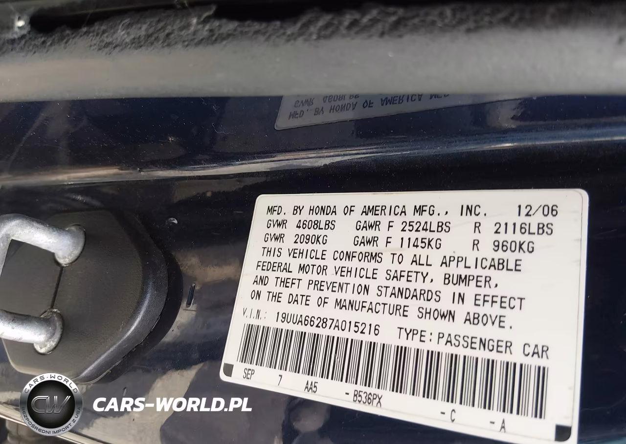 2007 Acura Tl 3.2 VIN:19UUA66287A015216 - 9