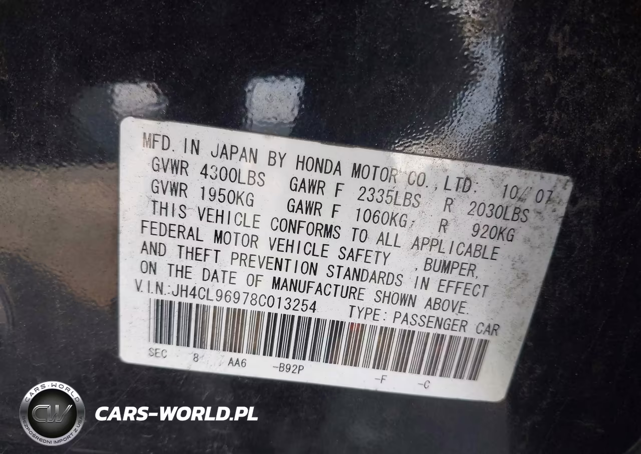 2008 Acura Tsx VIN:JH4CL96978C013254 - 9