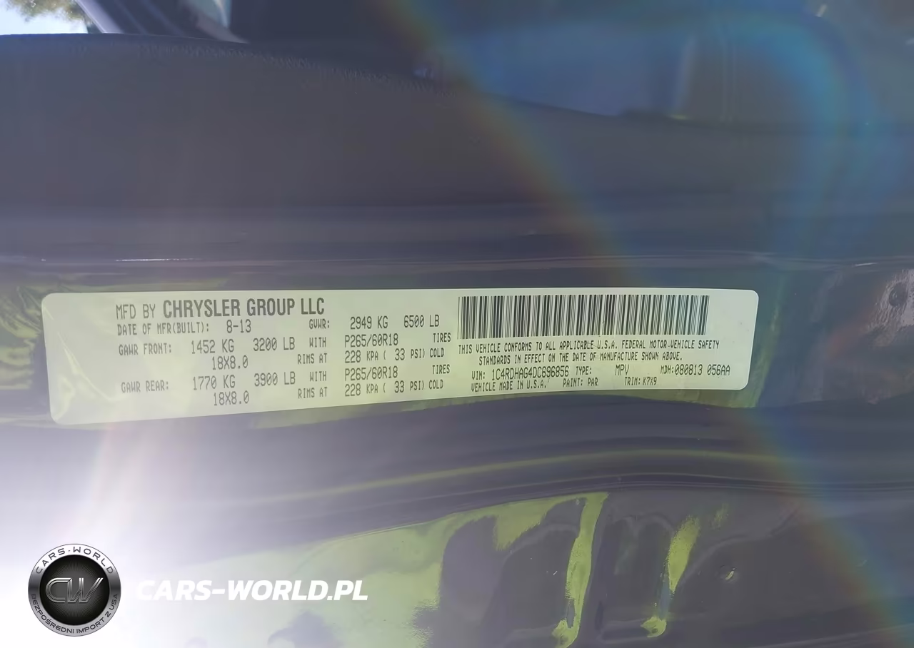2013 Dodge Durango Sxt VIN:1C4RDHAG4DC696856 - 9