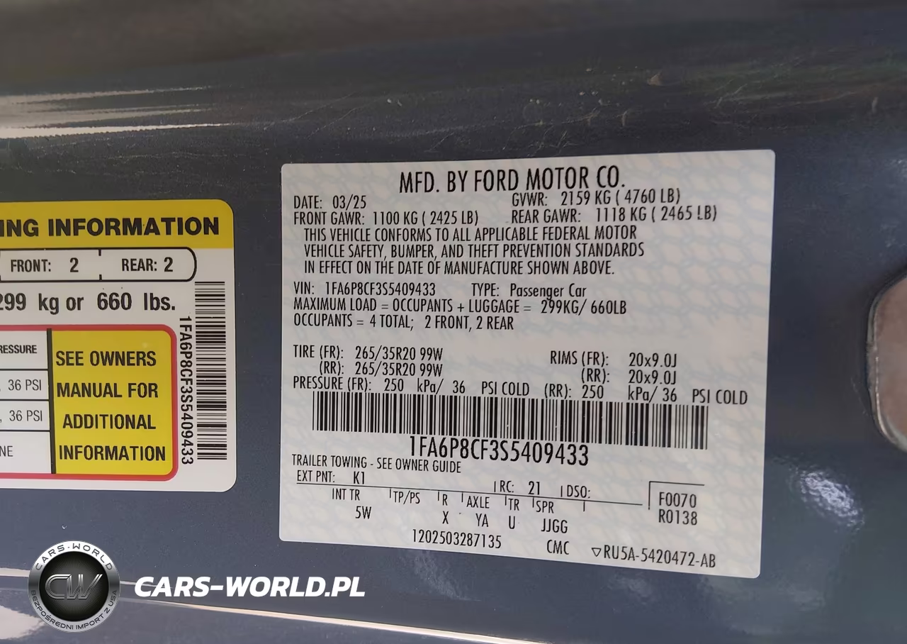 2025 Ford Mustang Gt Premium Fastback VIN:1FA6P8CF3S5409433 - 9