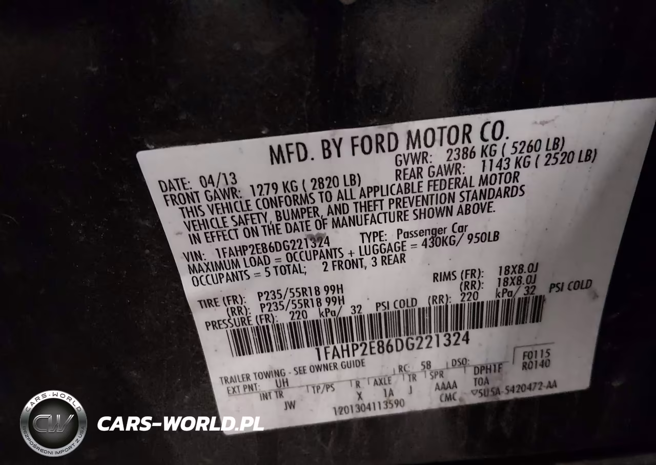 2013 Ford Taurus Sel VIN:1FAHP2E86DG221324 - 9