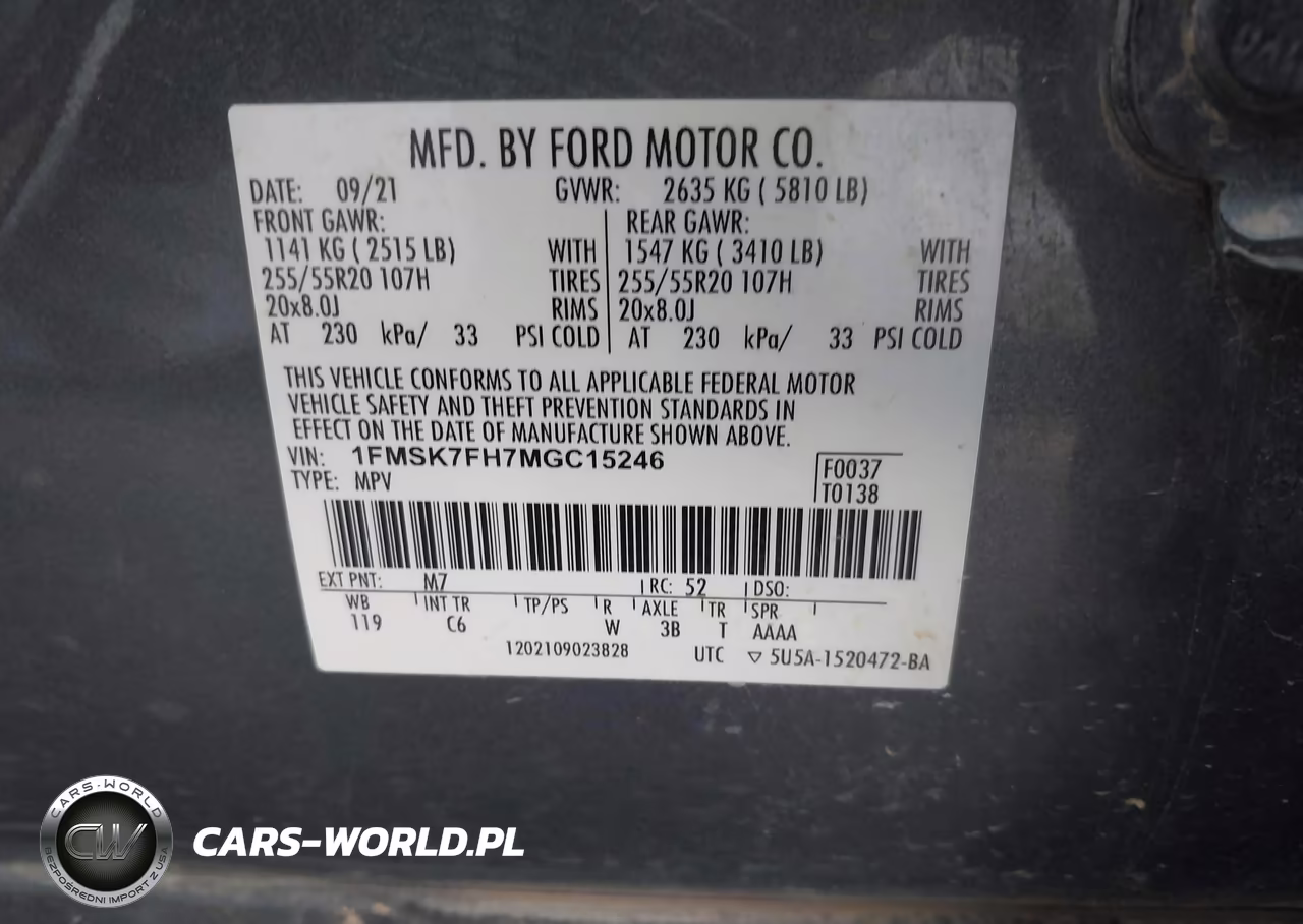 2021 Ford Explorer Limited VIN:1FMSK7FH7MGC15246 - 9