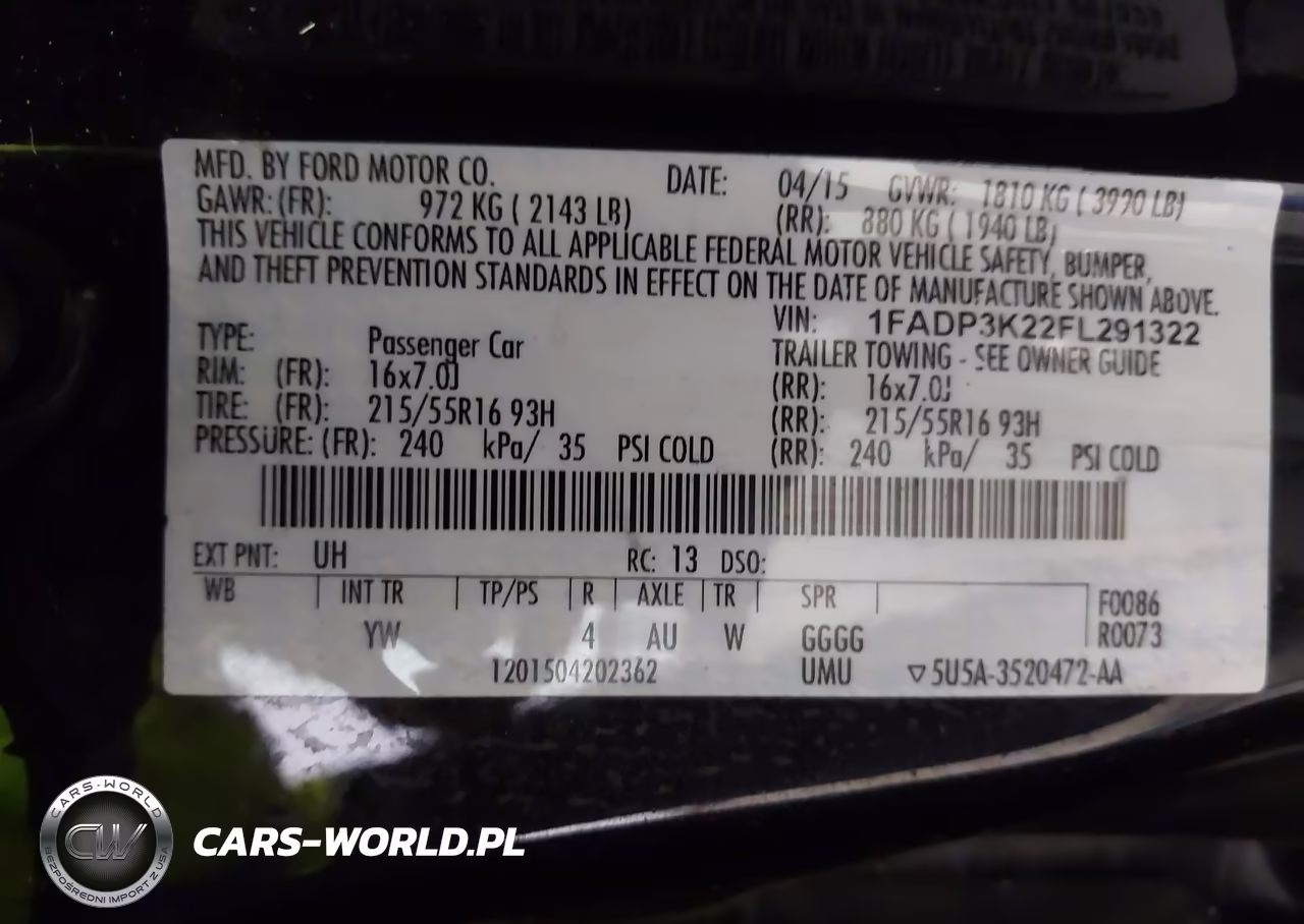 2015 Ford Focus Se VIN:1FADP3K22FL291322 - 9