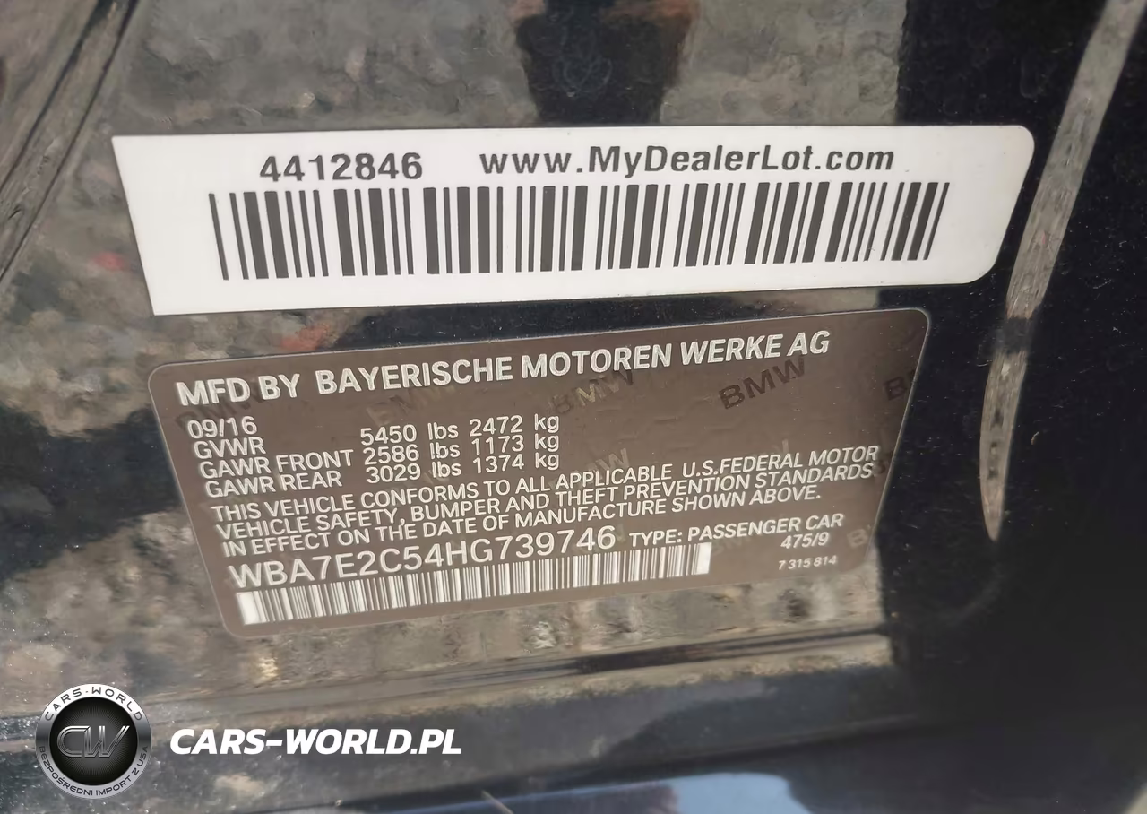 2017 BMW 740I VIN:WBA7E2C54HG739746 - 9