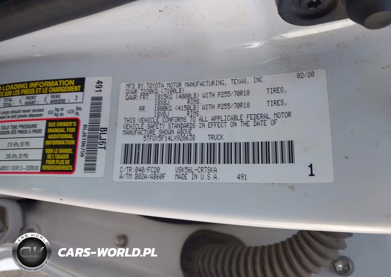 2020 Toyota Tundra Sr5 VIN:5TFUY5F14LX928638 - 9