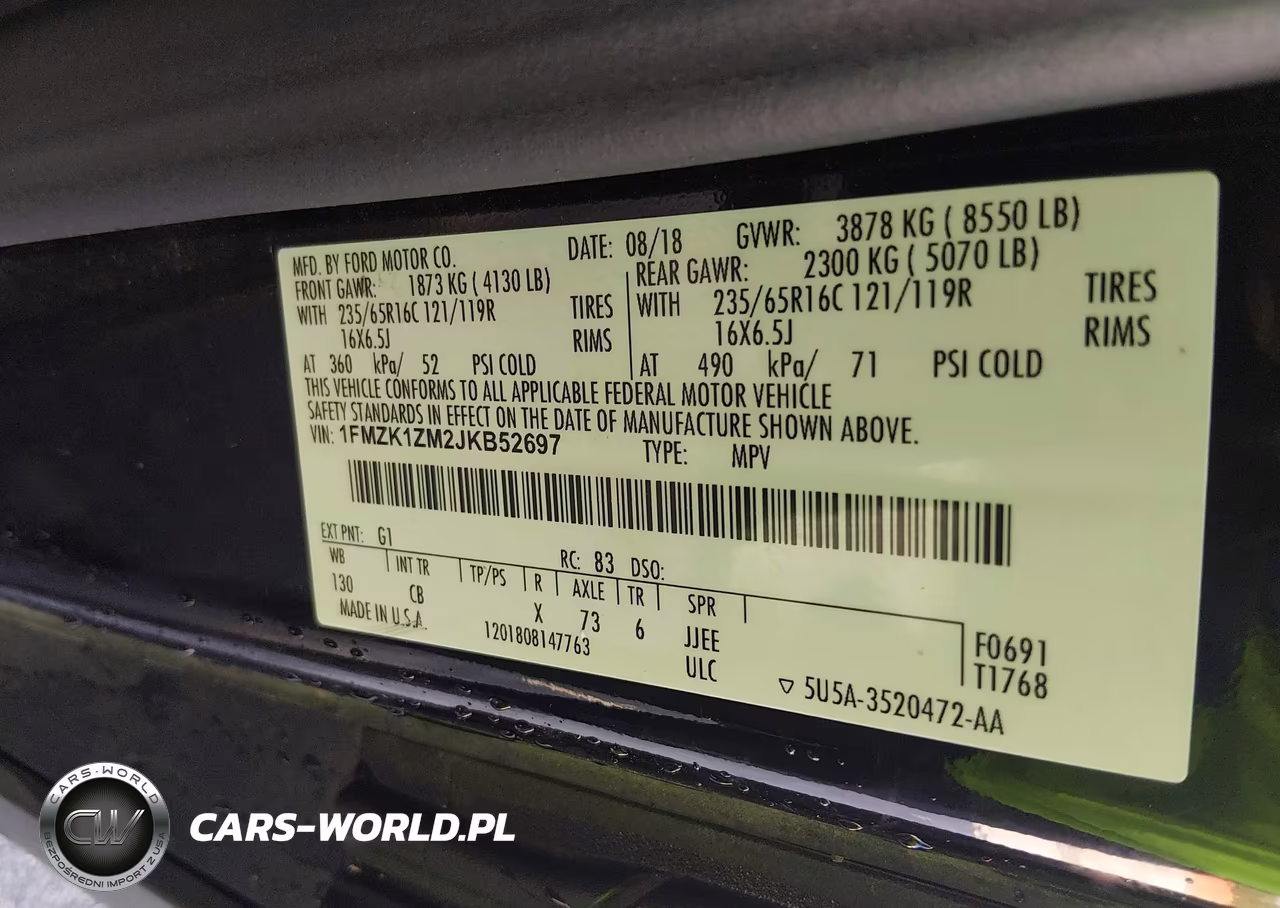 2018 Ford Transit-150 Xl VIN:1FMZK1ZM2JKB52697 - 9