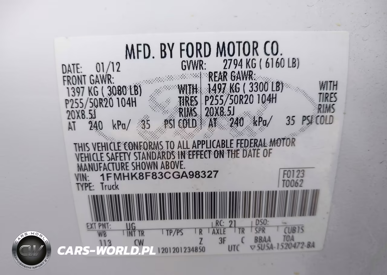 2012 Ford Explorer Limited VIN:1FMHK8F83CGA98327 - 9