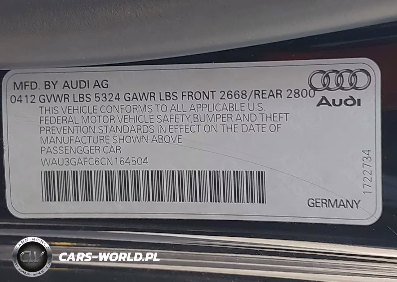 2012 Audi A7 3.0 Prestige VIN:WAU3GAFC6CN164504 - 9