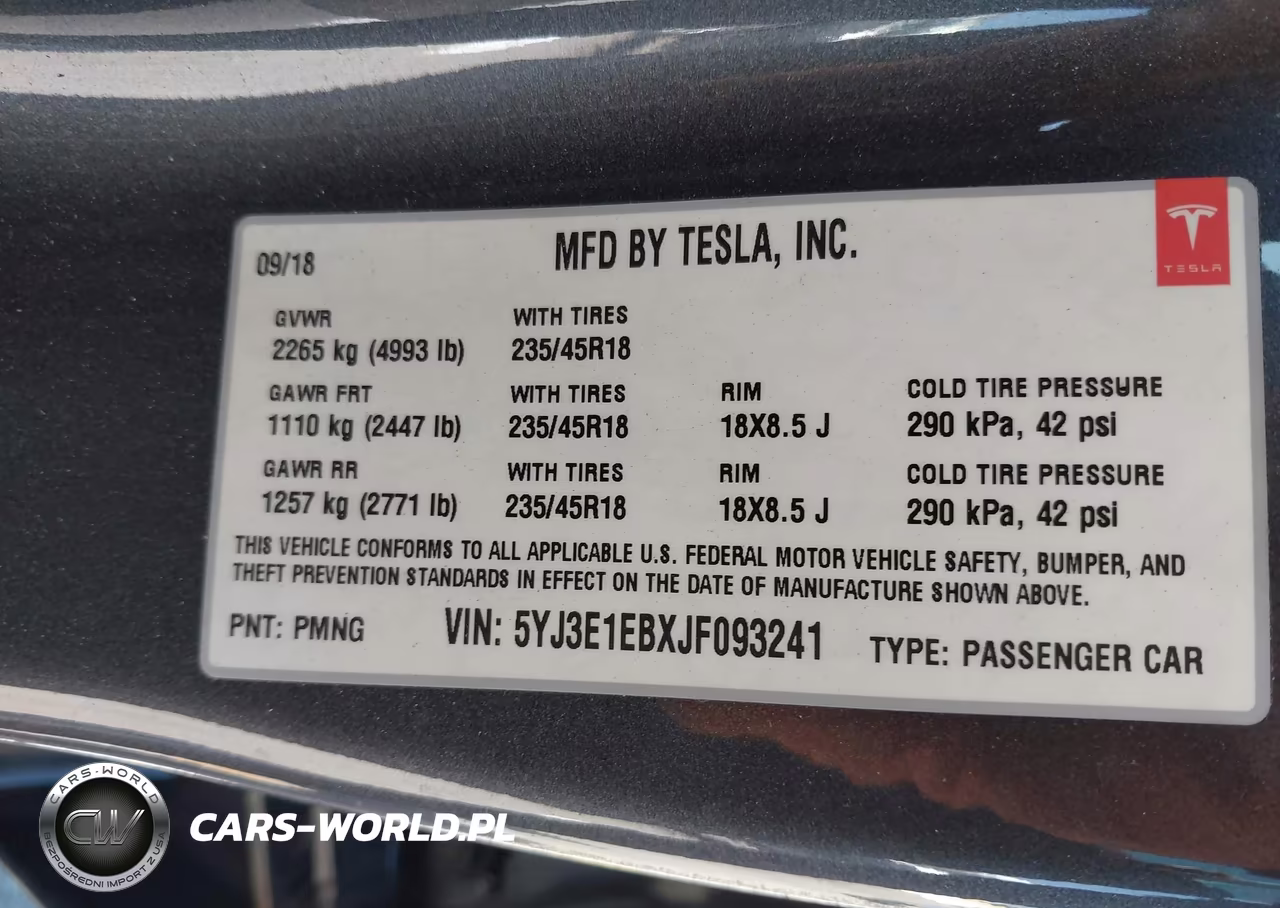 2018 Tesla Model 3 Long Range-Performance VIN:5YJ3E1EBXJF093241 - 9