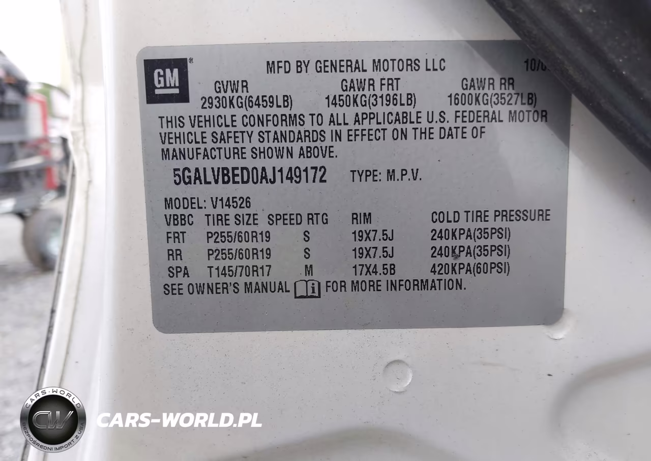2010 Buick Enclave 1Xl VIN:5GALVBED0AJ149172 - 9