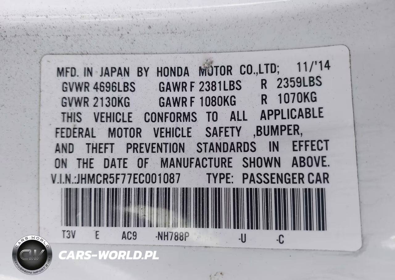 2014 Honda Accord Plug-In Hybrid VIN:JHMCR5F77EC001087 - 9