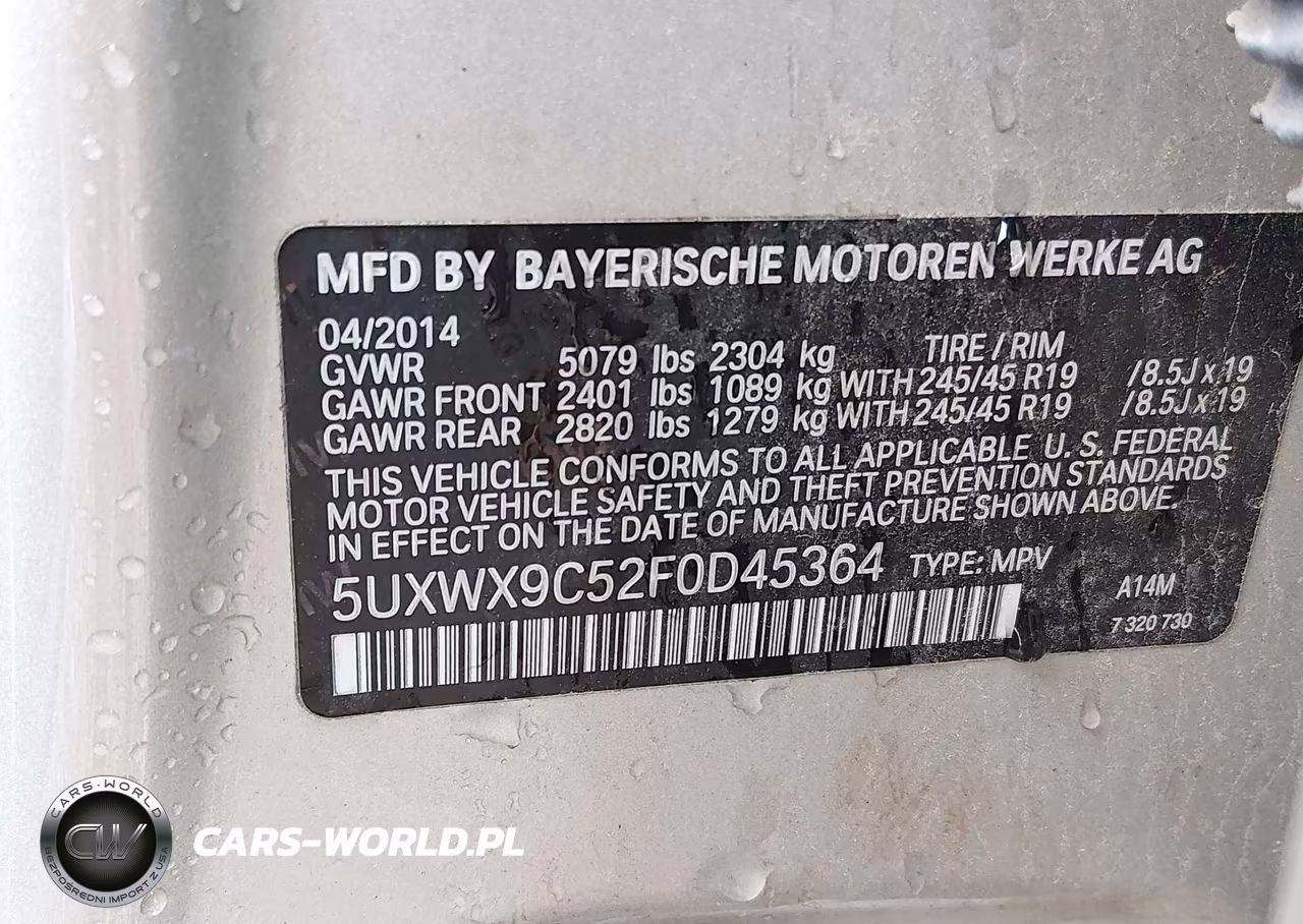 2015 BMW X3 xDrive28I VIN:5UXWX9C52F0D45364 - 9