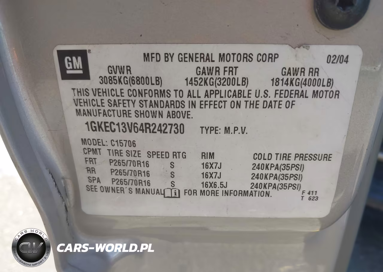 2004 GMC Yukon Slt VIN:1GKEC13V64R242730 - 9