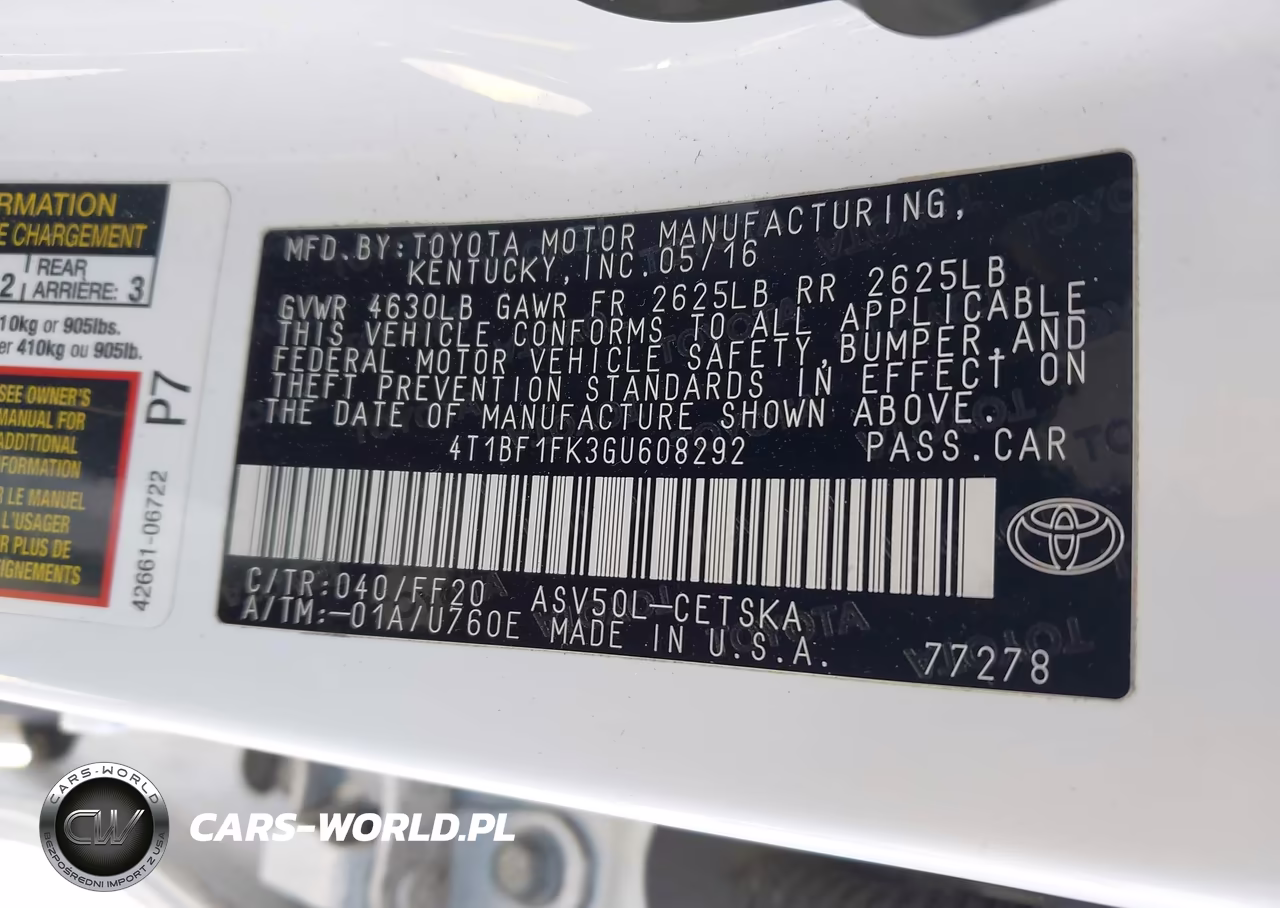 2016 Toyota Camry Se VIN:4T1BF1FK3GU608292 - 9