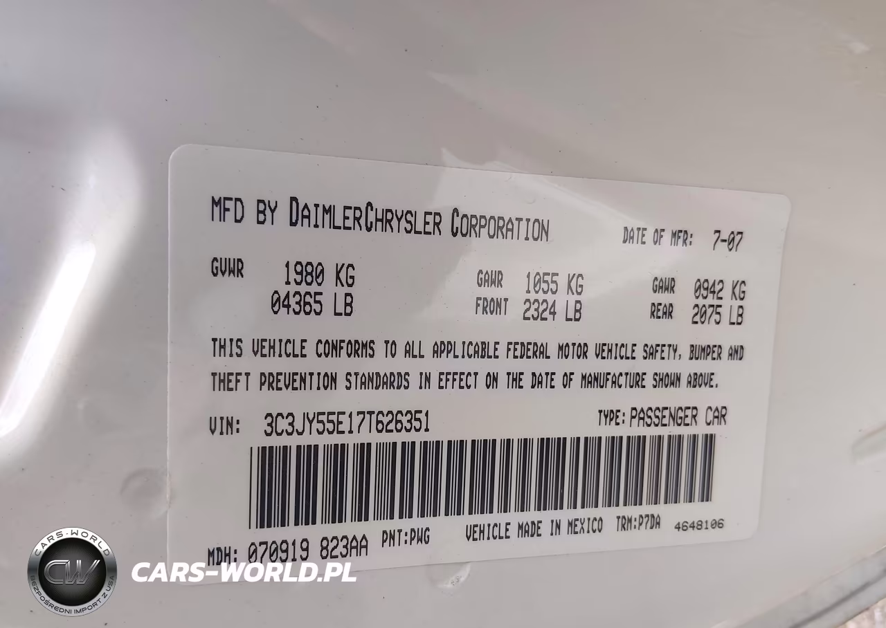 2007 Chrysler Pt Cruiser Touring VIN:3C3JY55E17T626351 - 9