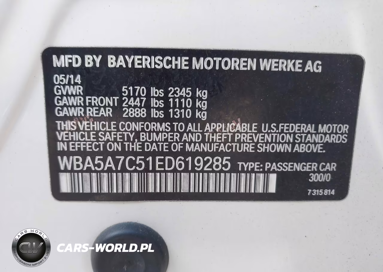 2014 BMW 528I xDrive VIN:WBA5A7C51ED619285 - 9