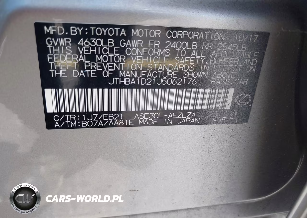 2018 Lexus Is 300 VIN:JTHBA1D21J5062176 - 9