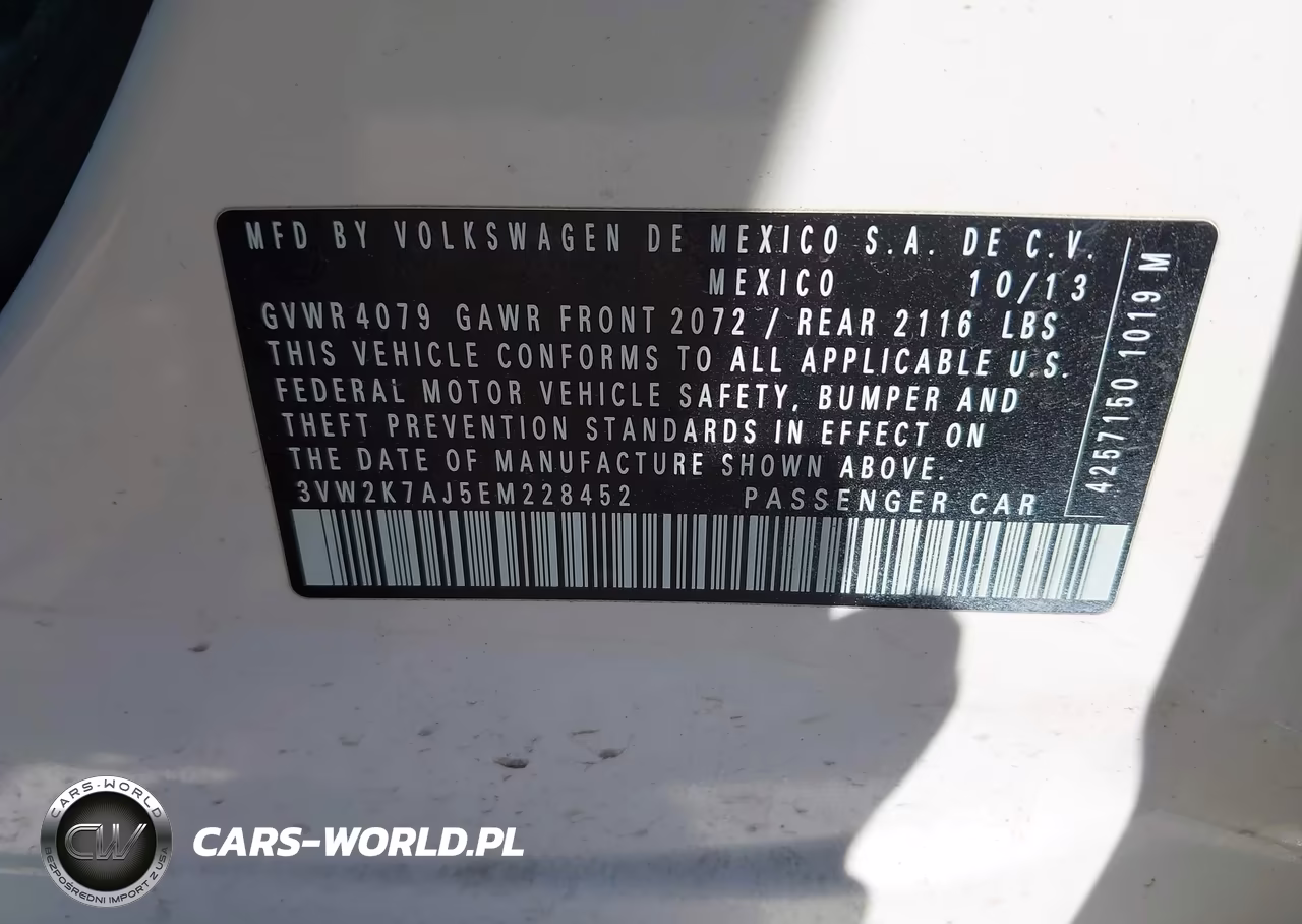 2014 Volkswagen Jetta 2.0L S VIN:3VW2K7AJ5EM228452 - 9