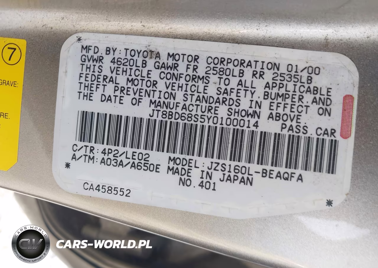 2000 Lexus Gs 300 VIN:JT8BD68S5Y0100014 - 9