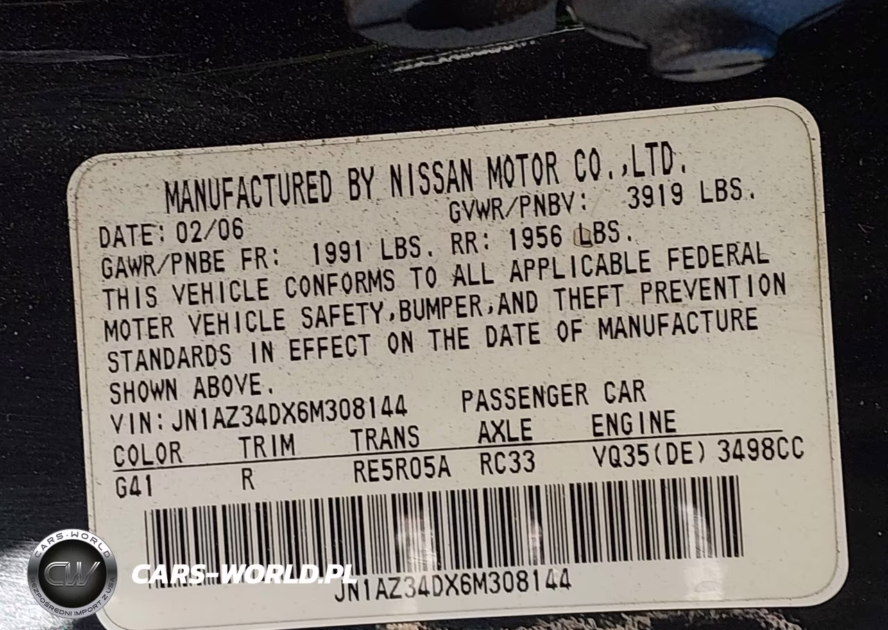 2006 Nissan 350Z Touring VIN:JN1AZ34DX6M308144 - 9