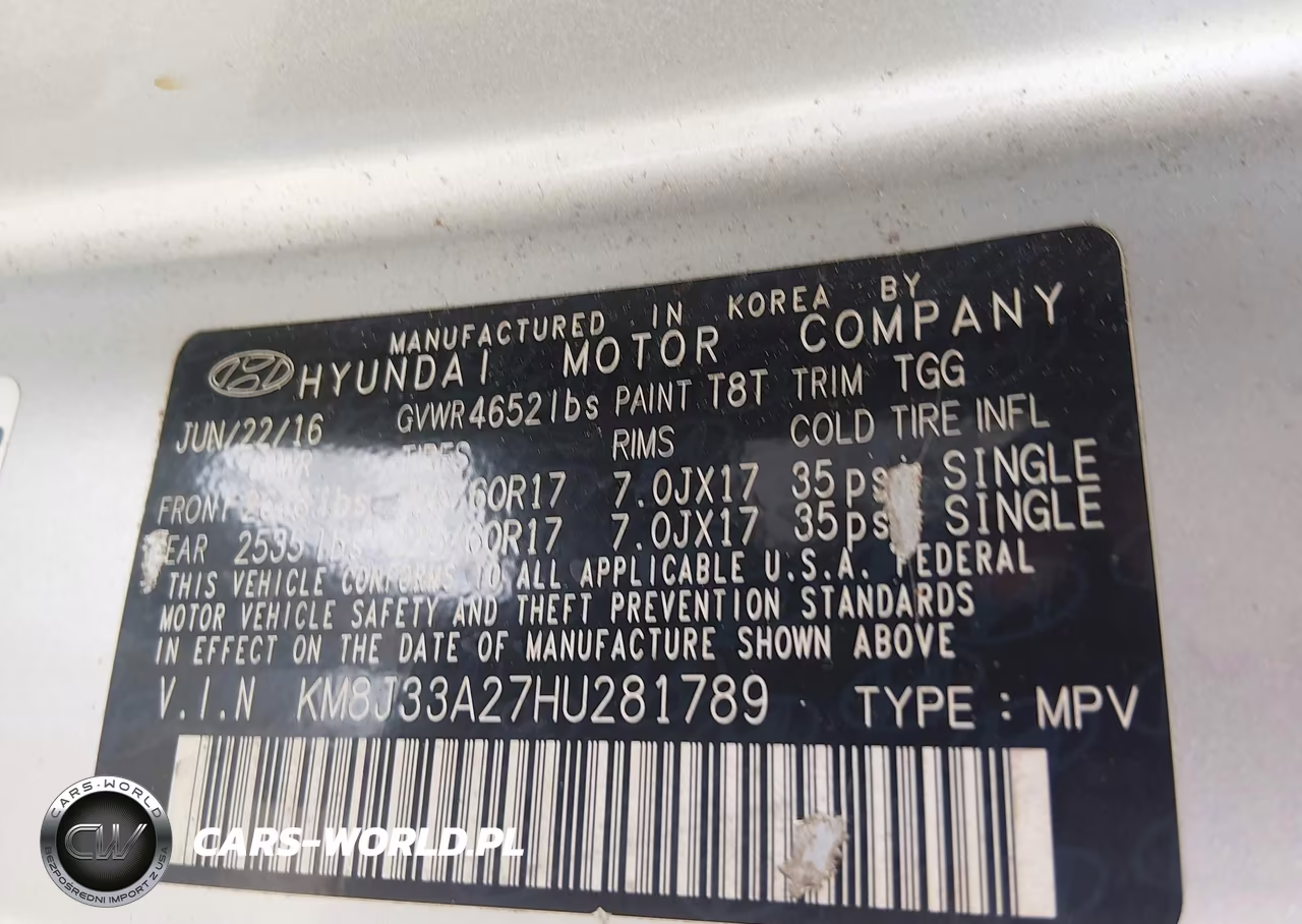 2017 Hyundai Tucson Eco VIN:KM8J33A27HU281789 - 9