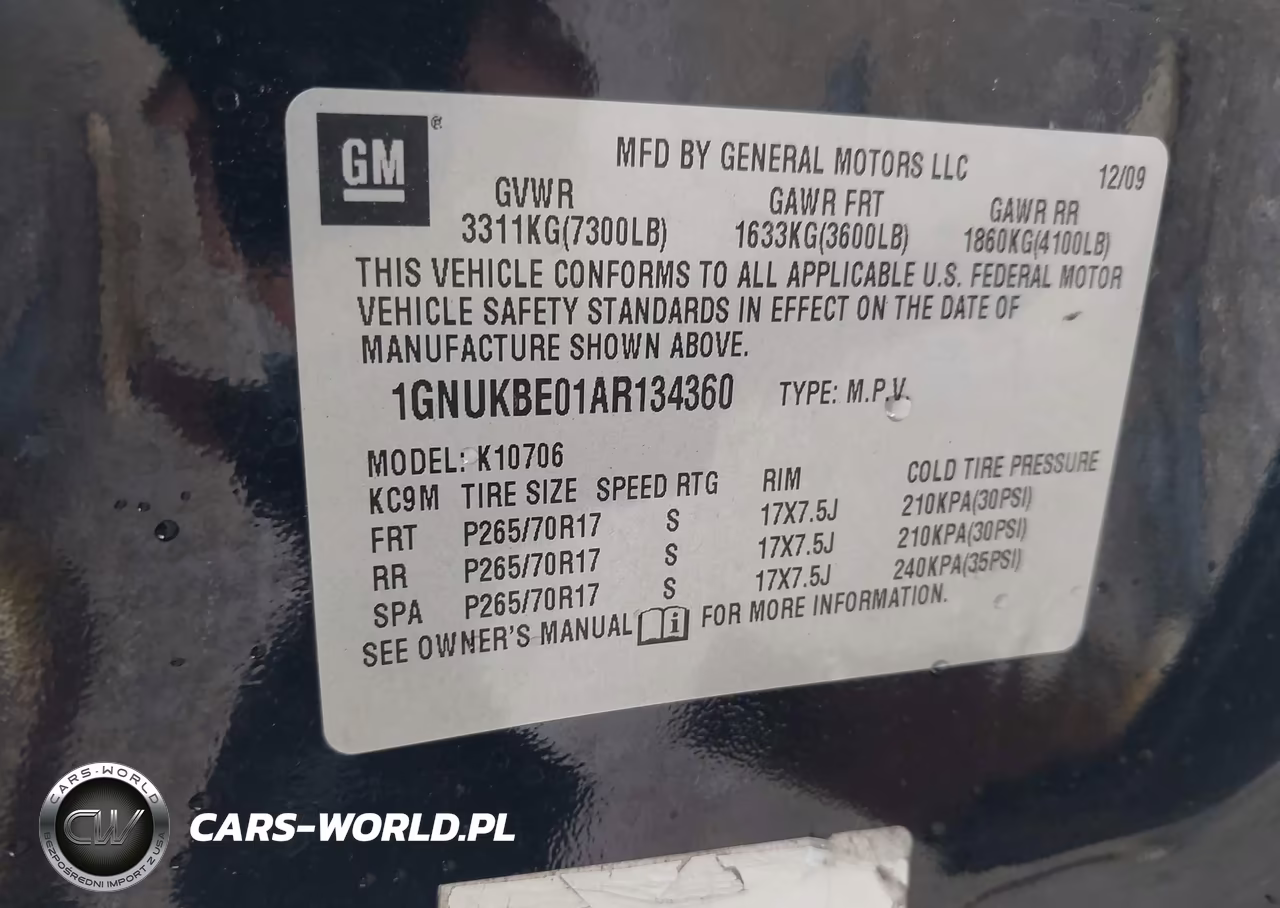 2010 Chevrolet Tahoe Lt VIN:1GNUKBE01AR134360 - 9