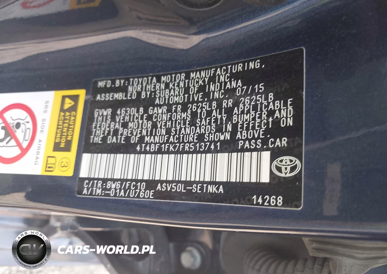 2015 Toyota Camry Le VIN:4T4BF1FK7FR513741 - 9