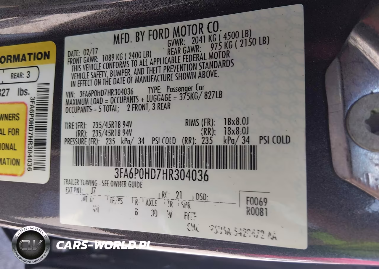 2017 Ford Fusion Se VIN:3FA6P0HD7HR304036 - 9