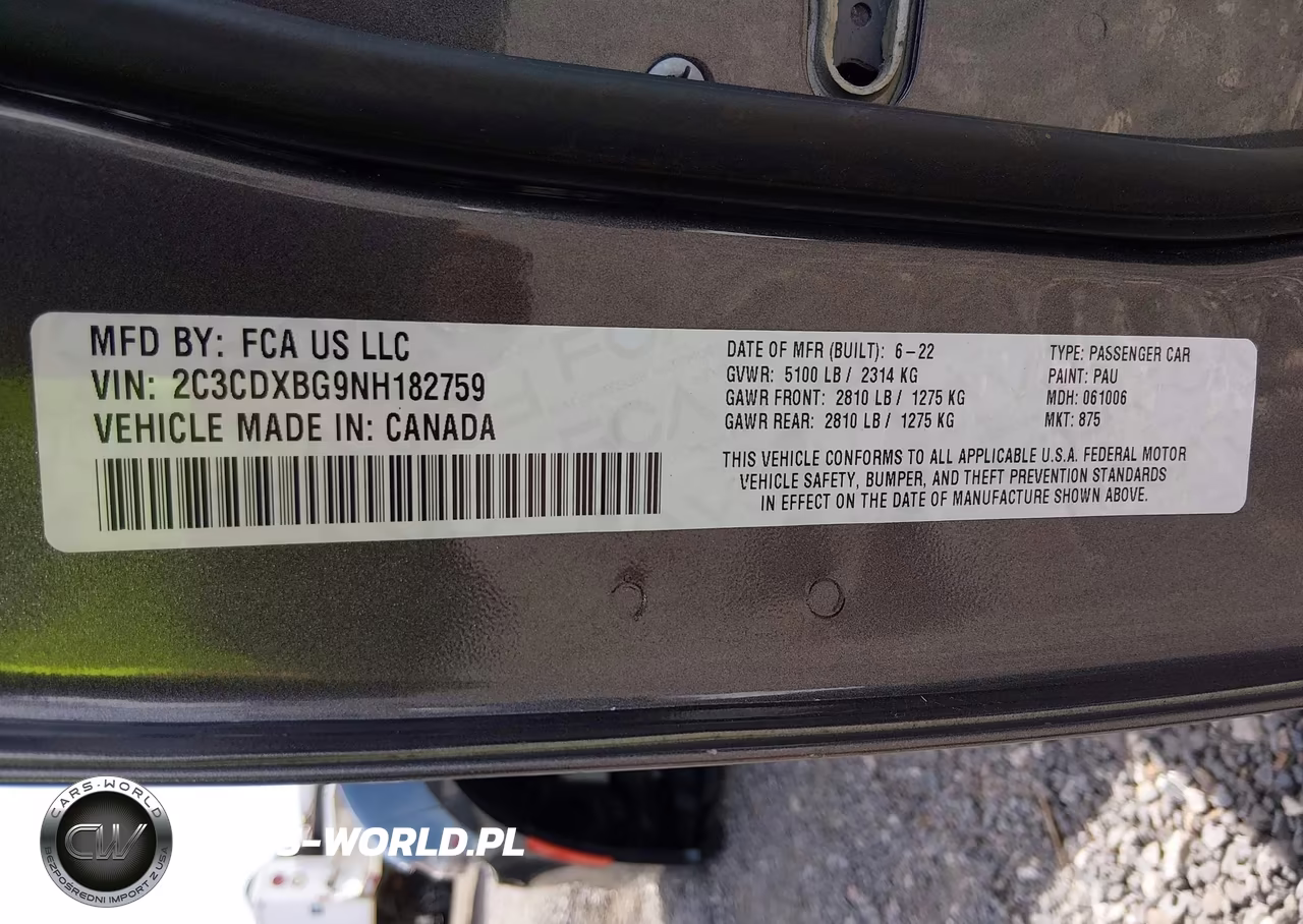 2022 Dodge Charger Sxt Rwd VIN:2C3CDXBG9NH182759 - 9