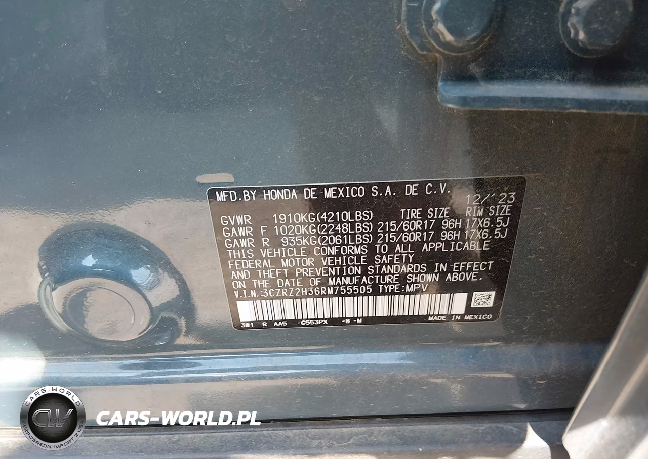 2024 Honda Hr-V Awd Lx VIN:3CZRZ2H36RM755505 - 9