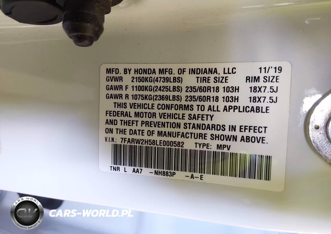 2020 Honda Cr-V Awd Ex VIN:7FARW2H58LE000582 - 9
