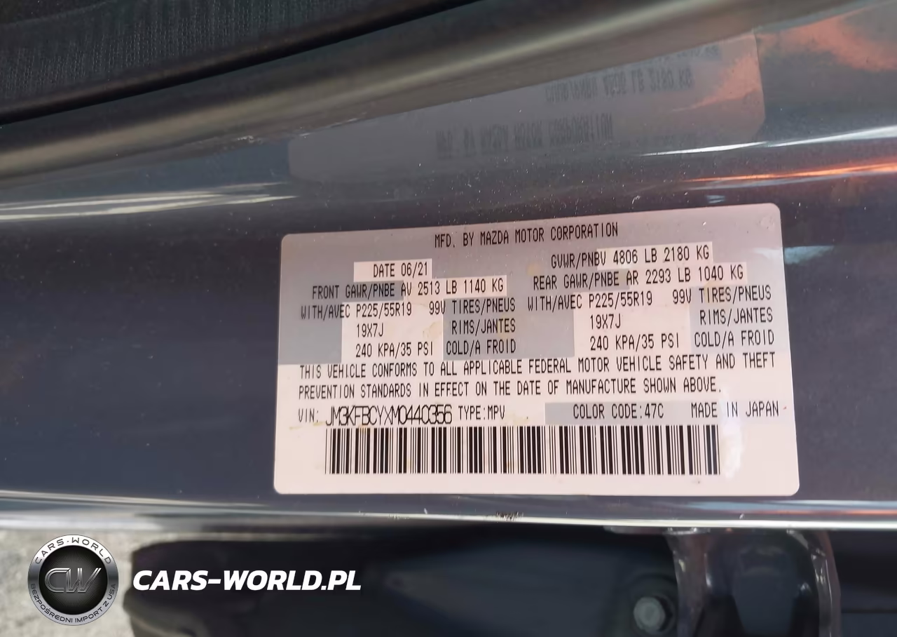 2021 Mazda Cx-5 Carbon Edition Turbo VIN:JM3KFBCYXM0440356 - 9