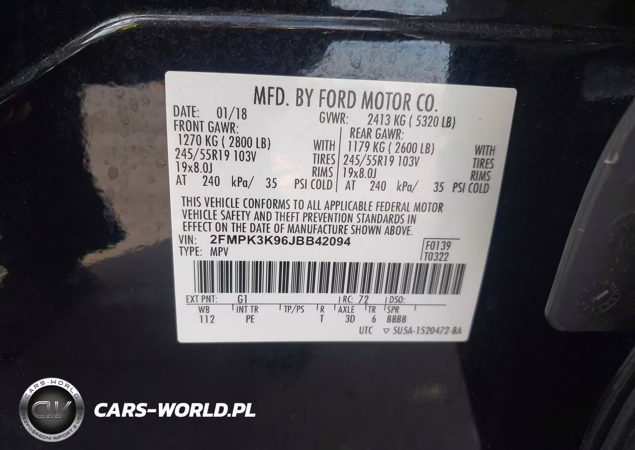 2018 Ford Edge Titanium VIN:2FMPK3K96JBB42094 - 9