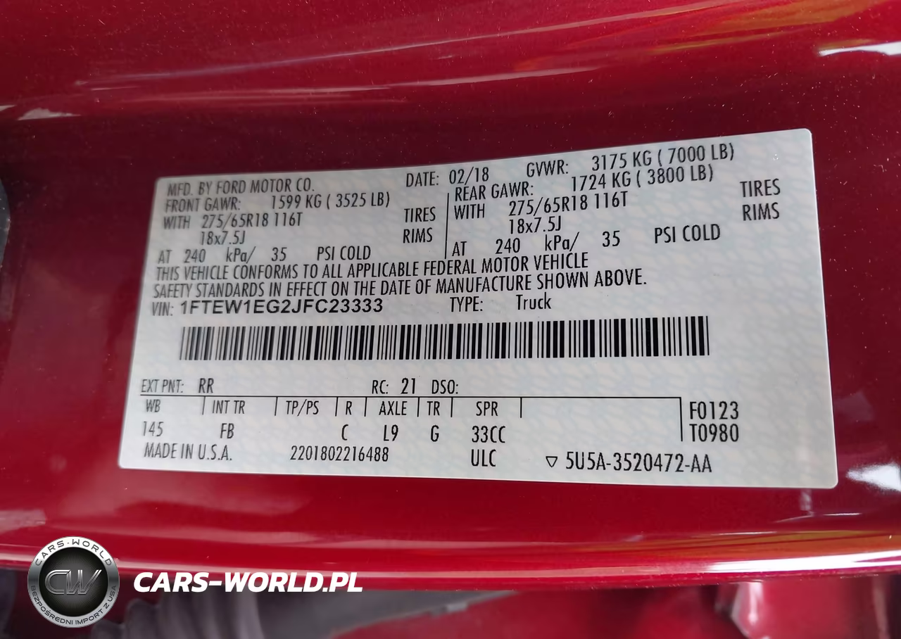 2018 Ford F-150 Xlt VIN:1FTEW1EG2JFC23333 - 9