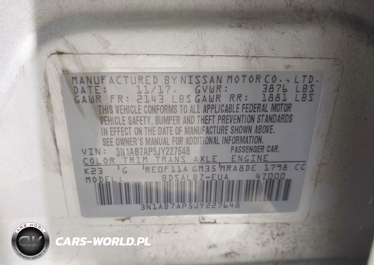 2018 Nissan Sentra S VIN:3N1AB7AP5JY227648 - 9