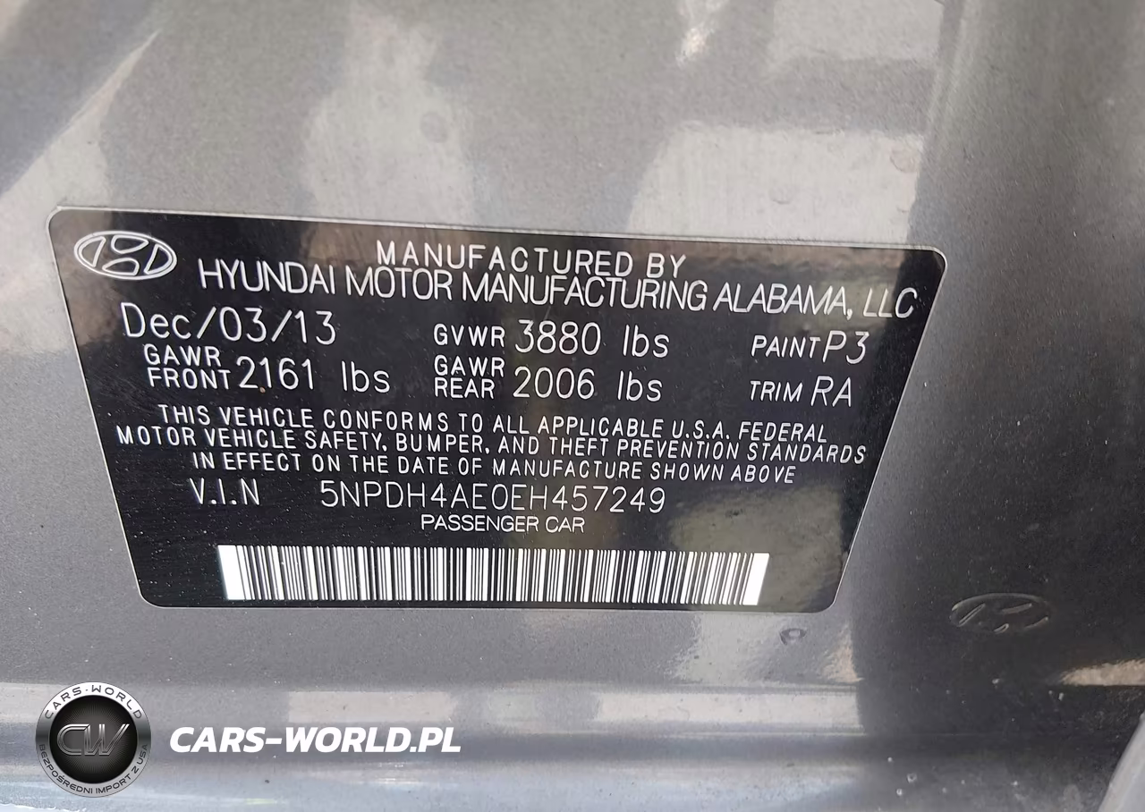 2014 Hyundai Elantra Se VIN:5NPDH4AE0EH457249 - 9