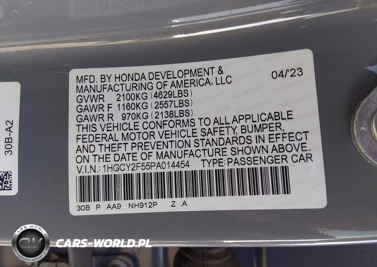 2023 Honda Accord Hybrid Sport VIN:1HGCY2F55PA014454 - 9
