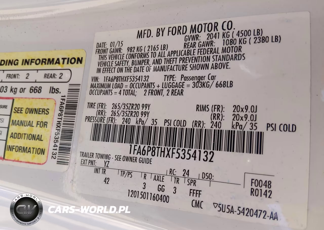 2015 Ford Mustang Ecoboost VIN:1FA6P8THXF5354132 - 9