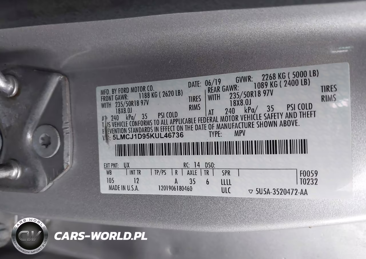 2019 Lincoln Mkc Standard VIN:5LMCJ1D95KUL46736 - 9