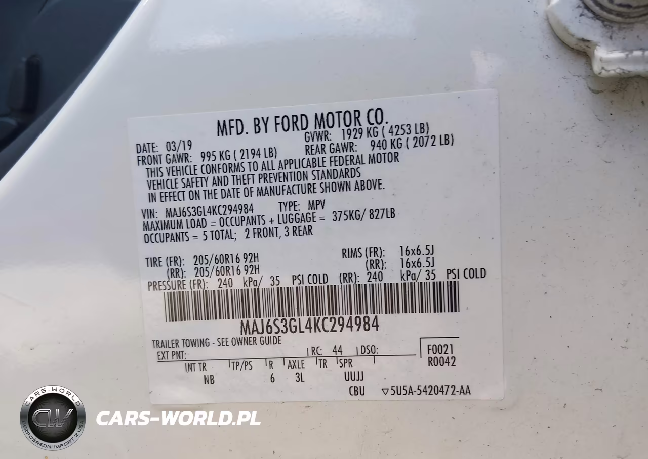 2019 Ford Ecosport Se VIN:MAJ6S3GL4KC294984 - 9