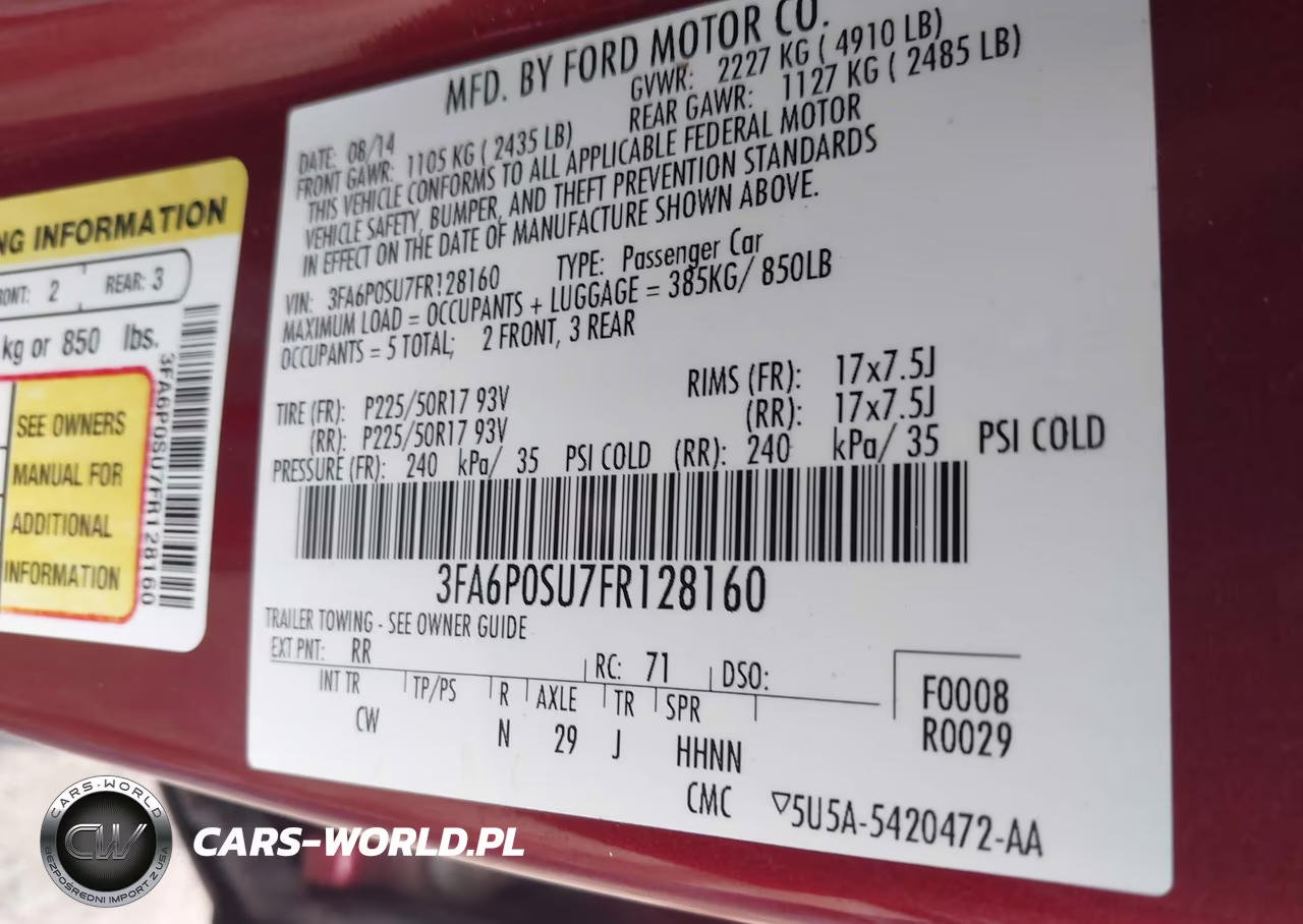 2015 Ford Fusion Energi Titanium VIN:3FA6P0SU7FR128160 - 9