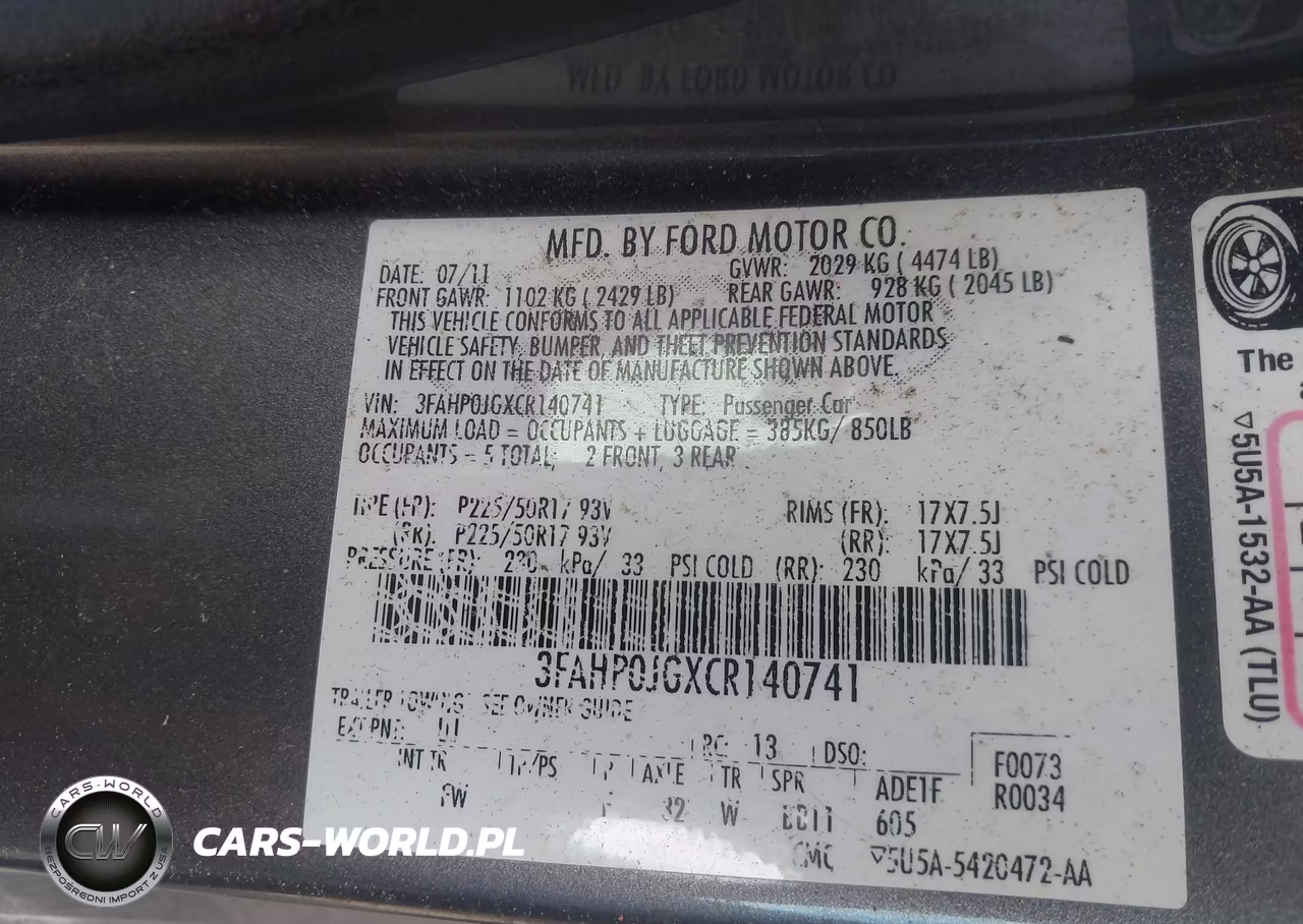 2012 Ford Fusion Sel VIN:3FAHP0JGXCR140741 - 9