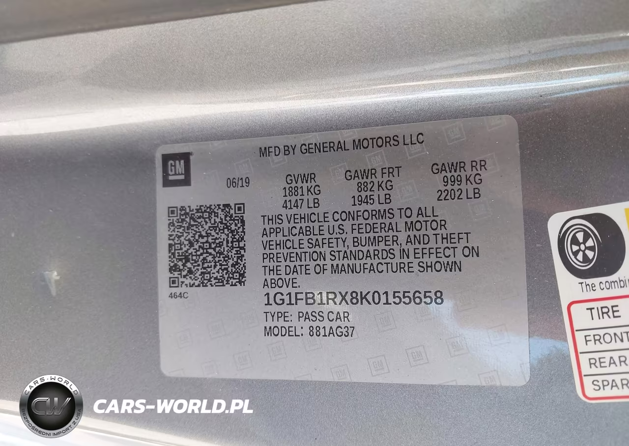 2019 Chevrolet Camaro 1Lt VIN:1G1FB1RX8K0155658 - 9