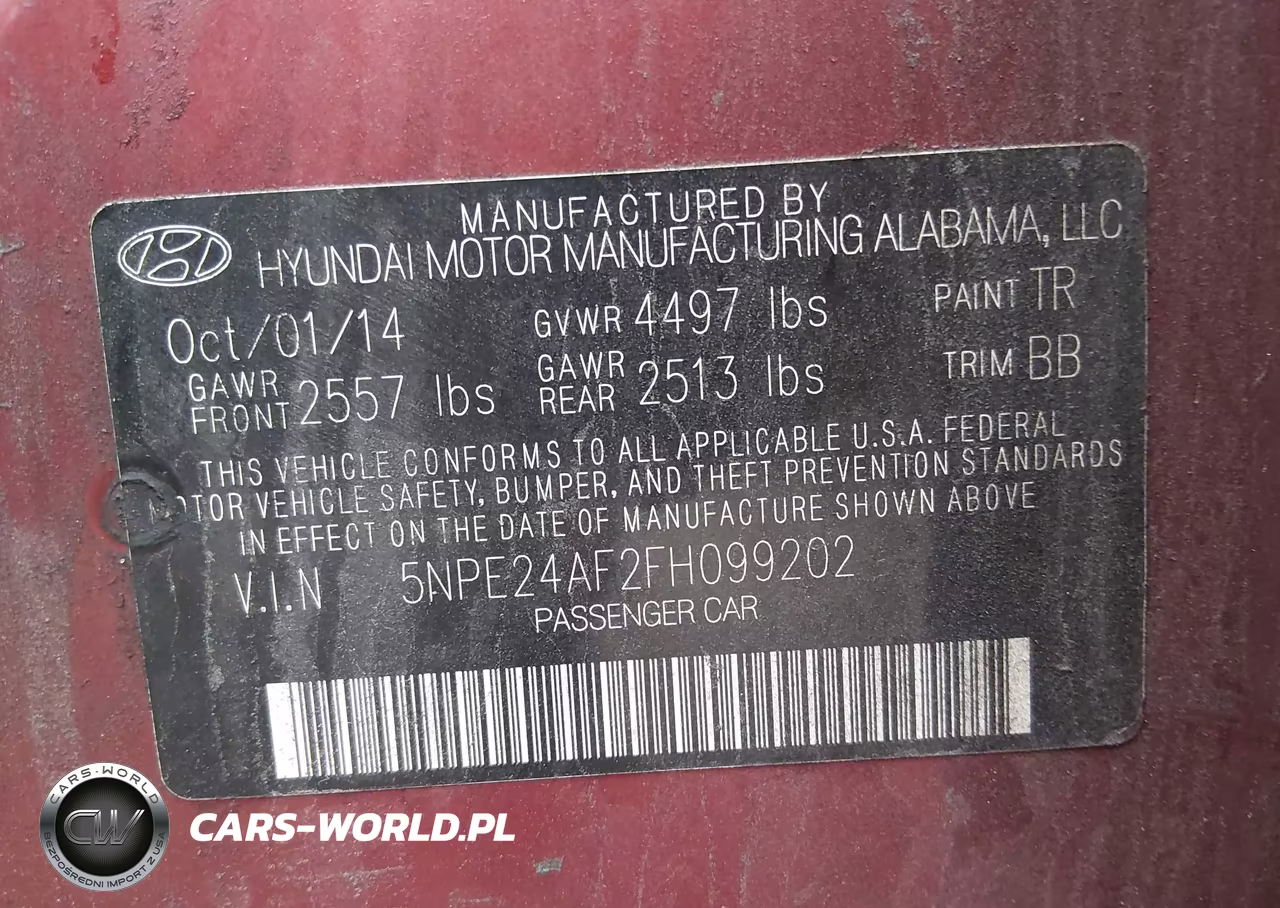 2015 Hyundai Sonata Se VIN:5NPE24AF2FH099202 - 9