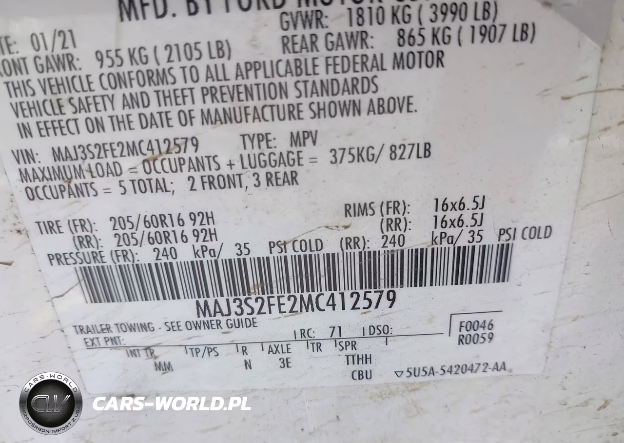 2021 Ford Ecosport S VIN:MAJ3S2FE2MC412579 - 9
