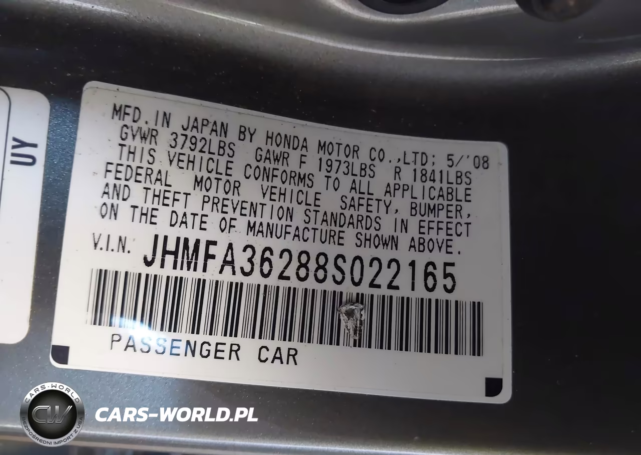 2008 Honda Civic Hybrid VIN:JHMFA36288S022165 - 9