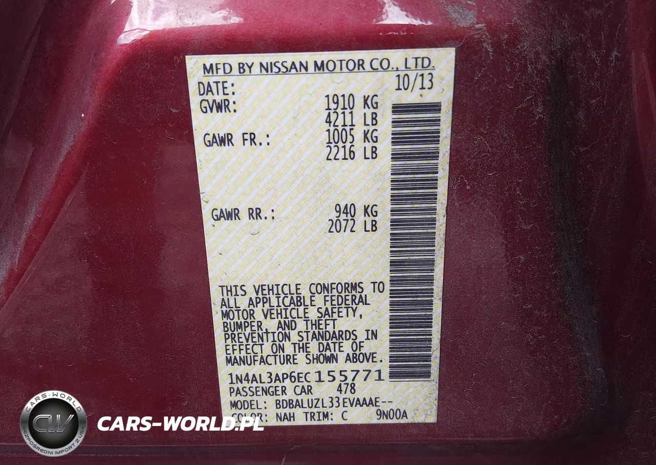2014 Nissan Altima 2.5 Sv VIN:1N4AL3AP6EC155771 - 9