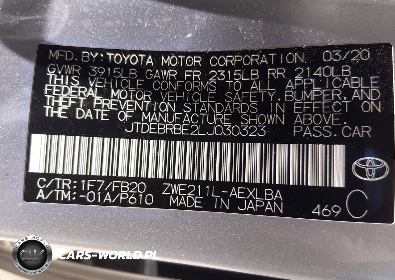 2020 Toyota Corolla Hybrid Le VIN:JTDEBRBE2LJ030323 - 9