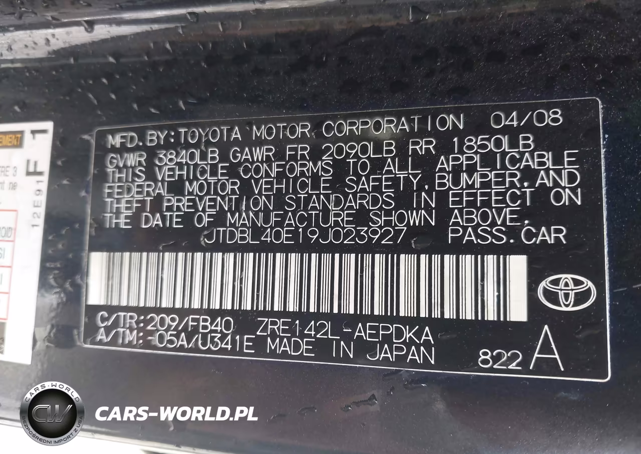 2009 Toyota Corolla Le VIN:JTDBL40E19J023927 - 9